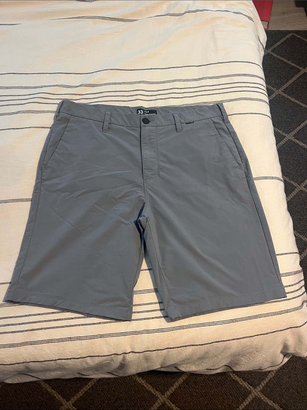 Hurley Men's Flat-Front Gray Casual Shorts